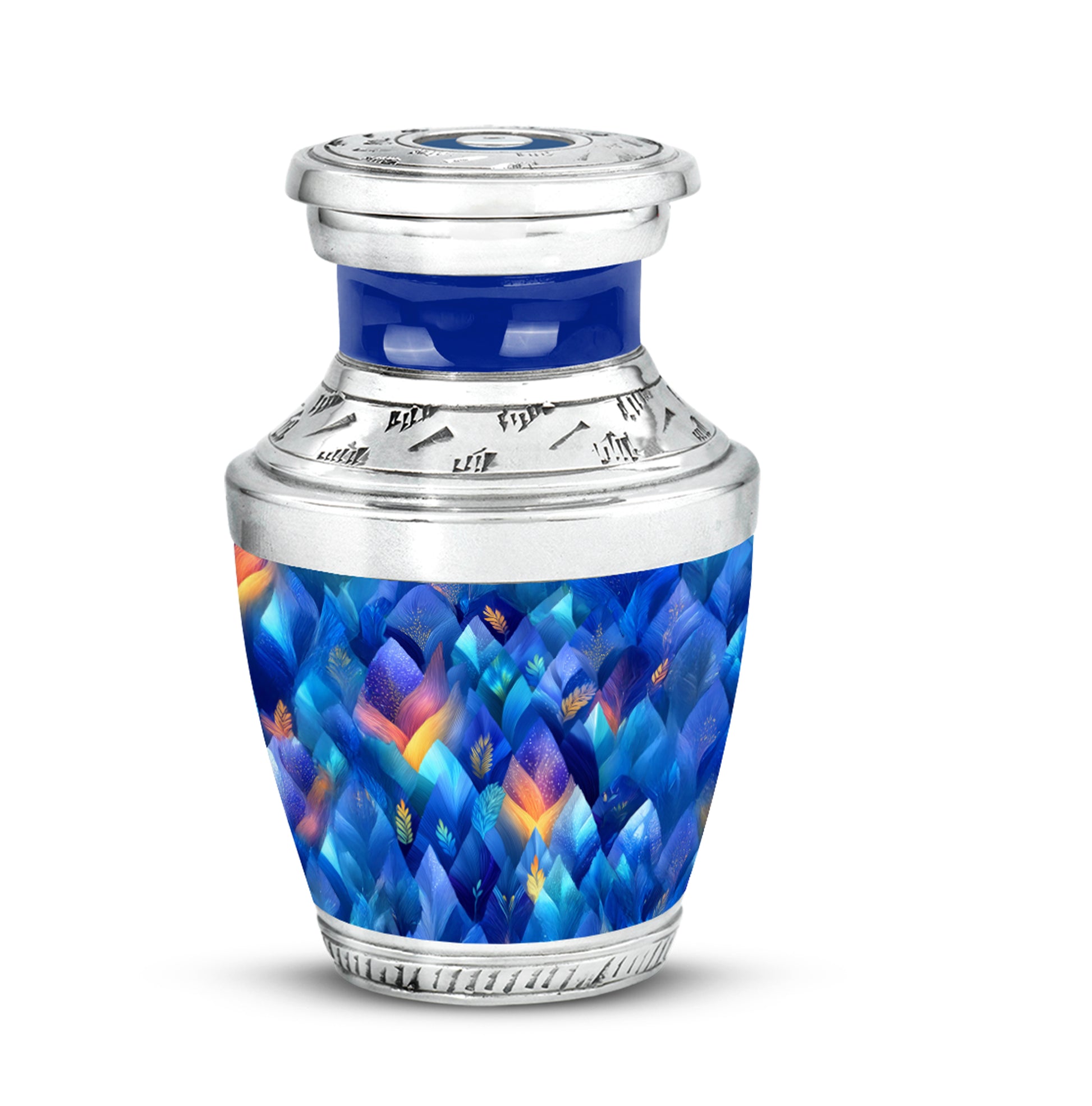 Blue Stately Blue Cremation Urns for Human Ashes - 10-inch, 200 cu in - Karyliz