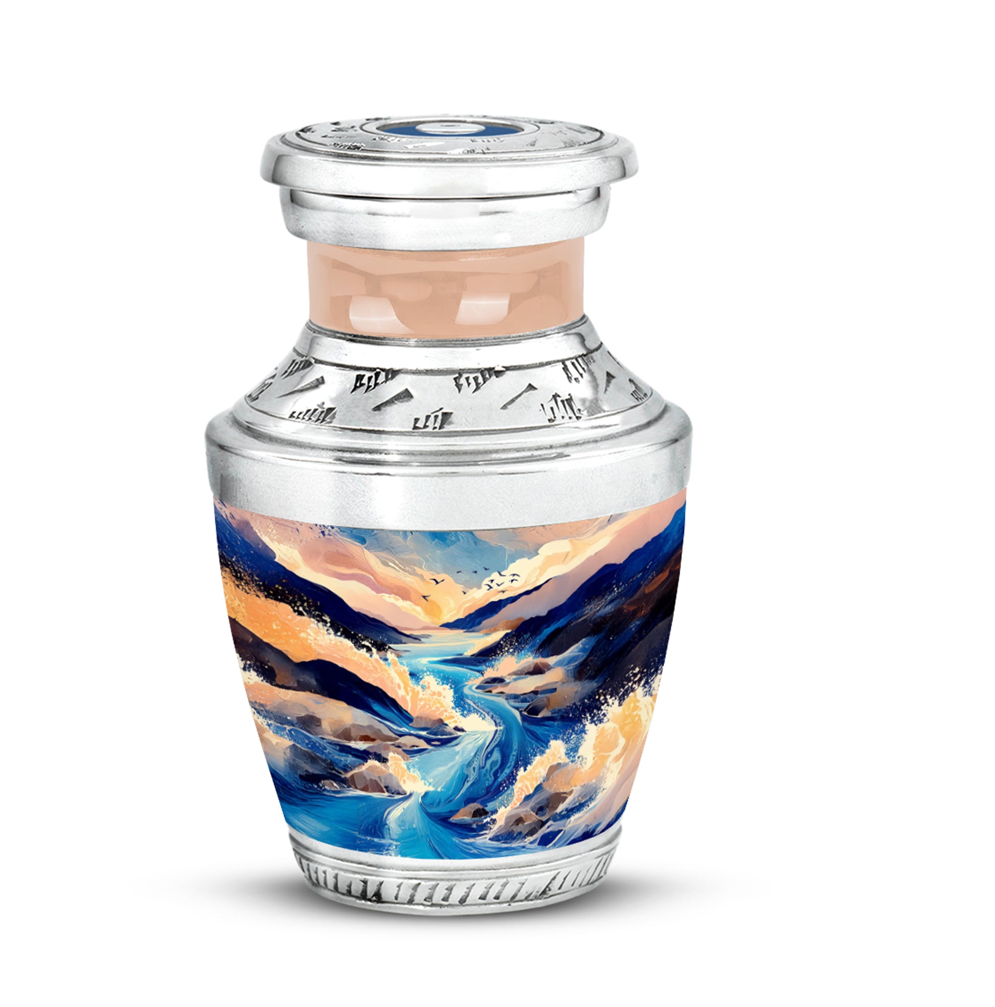 Inspiring Blue Blue Passage Urn for Human Ashes - 10-inch, 200 cu in - Karyliz