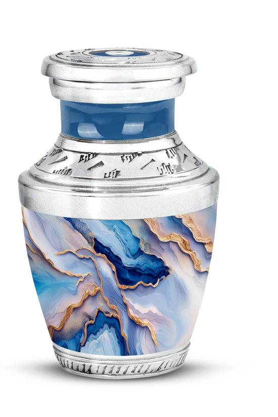 Blue Resounding Blue Memorial Urn for Ashes - 10-inch, 200 cu in - Karyliz