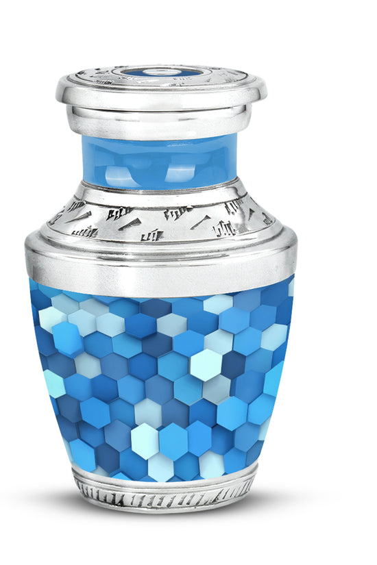 Blue Resounding Blue Memorial Urn for Ashes - 10-inch, 200 cu in - Karyliz