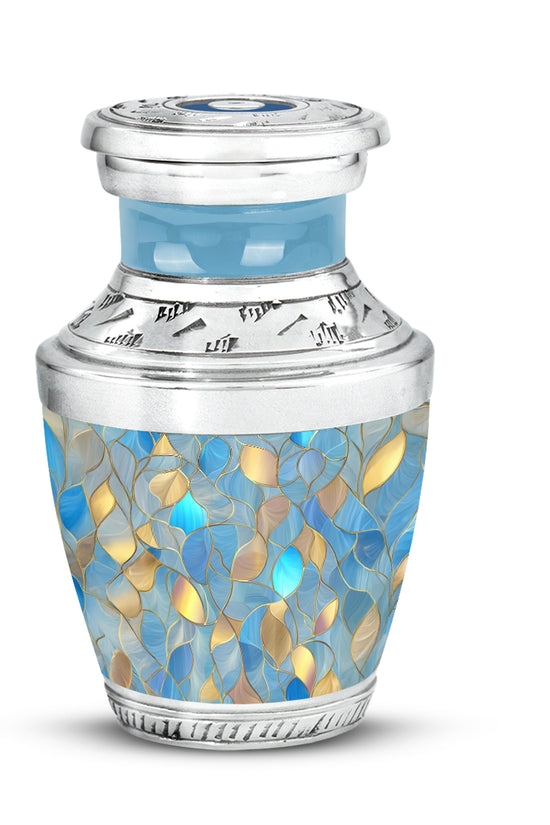 Personalized Elegant Blue Cremation Urns - Blue 10-inch, 200 cu in - Karyliz