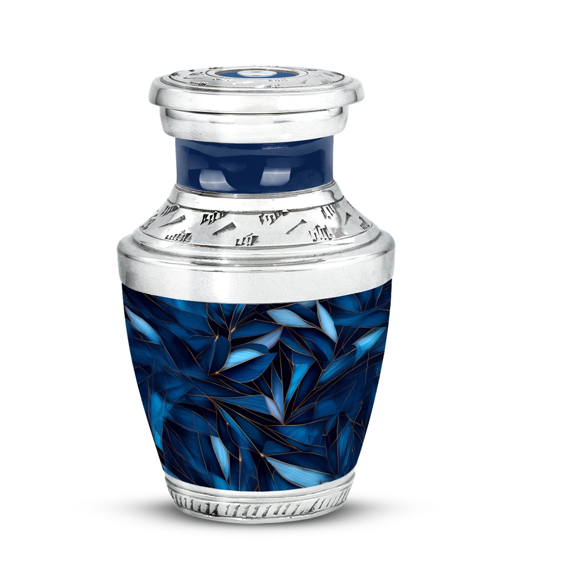 Personalized Seraphic Blue Cremation Urns - Blue 10-inch, 200 cu in - Karyliz