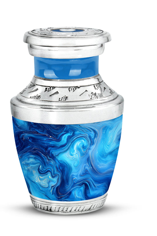 Regal Blue Memorial Cremation Urns - Teal 10-inch, 200 cu in - Karyliz