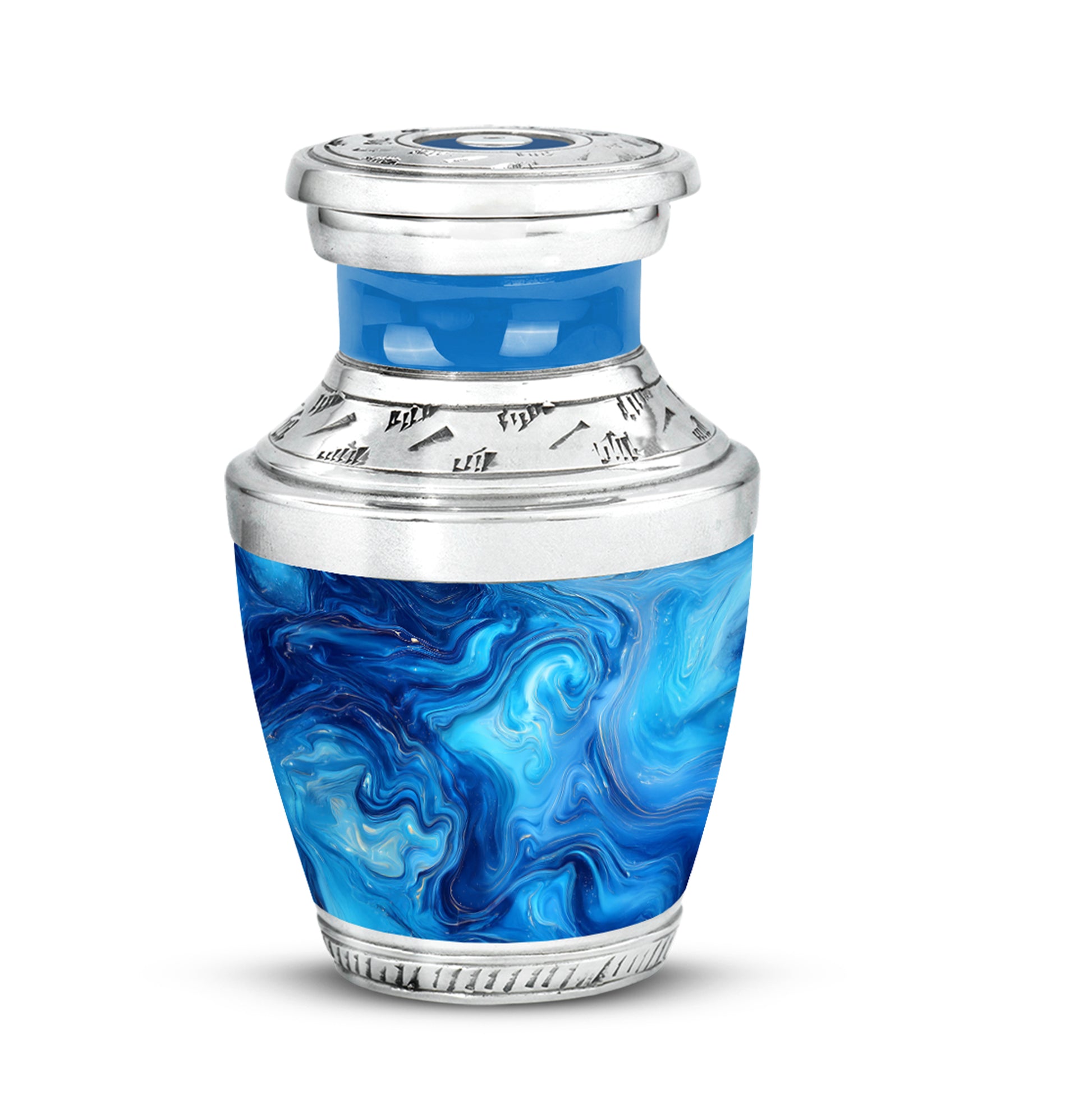 Regal Blue Memorial Cremation Urns - Teal 10-inch, 200 cu in - Karyliz