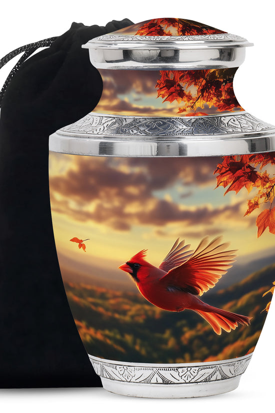Flying Cardinal Bird Urn For Ashes - Urn For Adult Male & Female