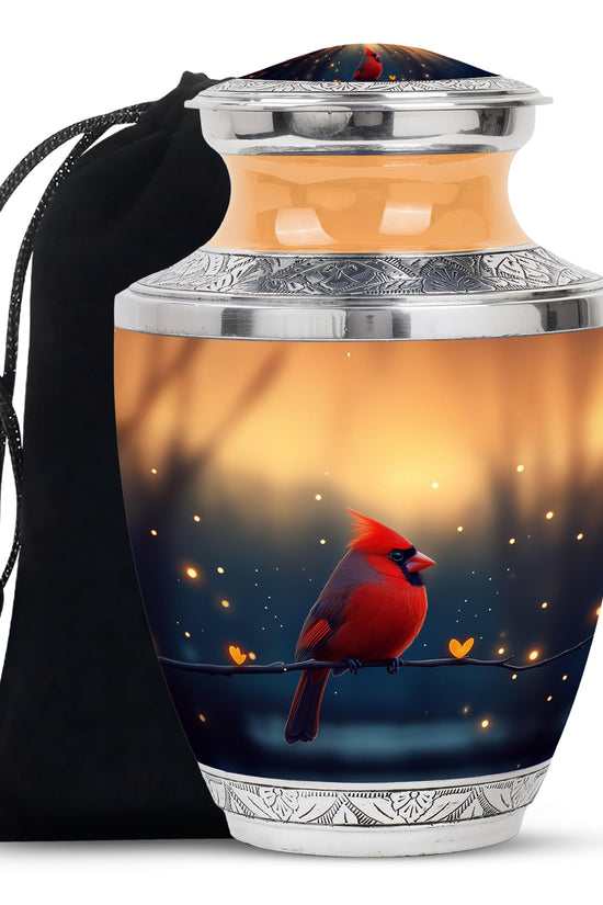 Beautiful Cardinal Bird Funeral Urn - Cremation Urn For Mother & Father
