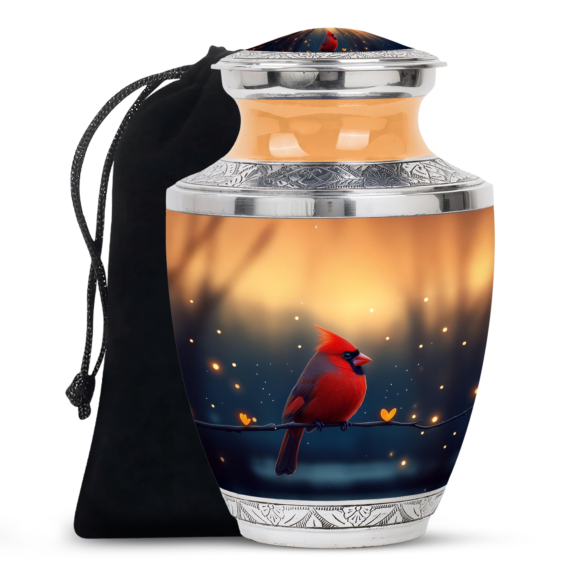 Beautiful Cardinal Bird Funeral Urn - Cremation Urn For Mother & Father