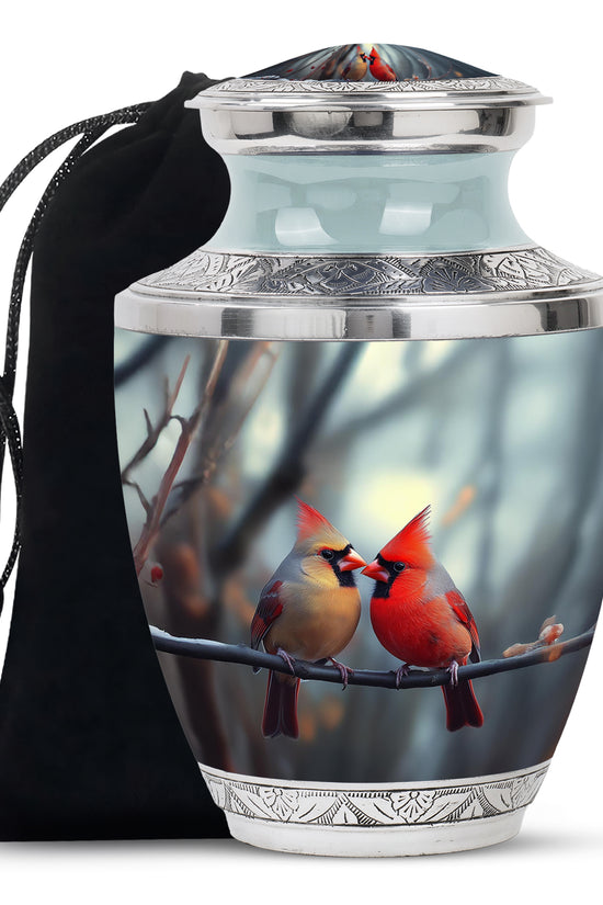 Cardinal Bird Couple Urn - Beautiful Memorial Urn For Loved Ones