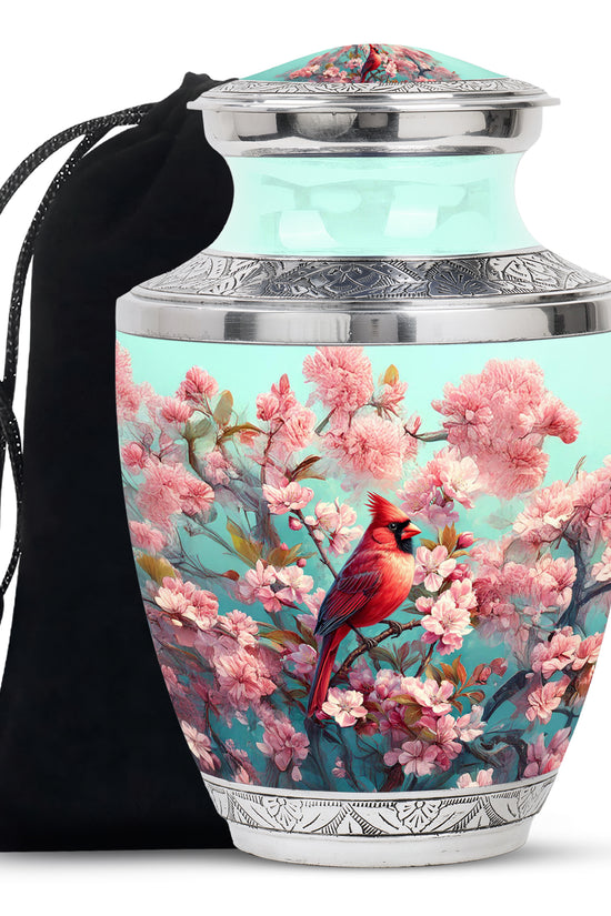 Cardinal Blossom Funeral Urn - Beautiful Memorial Urn For Female