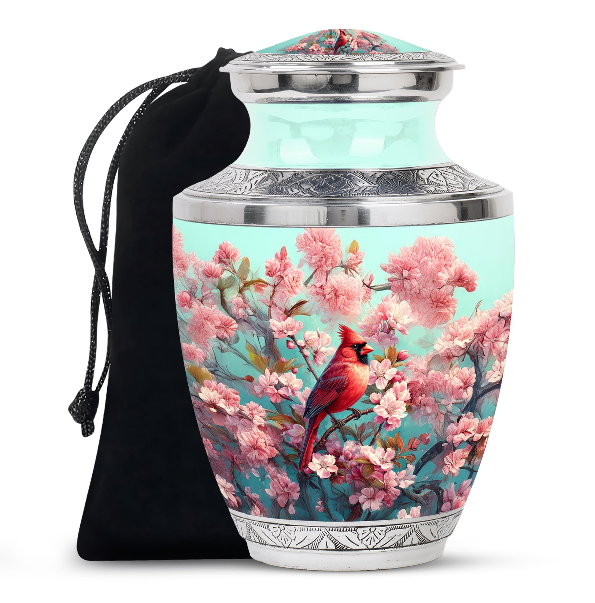 Cardinal Blossom Funeral Urn - Beautiful Memorial Urn For Female