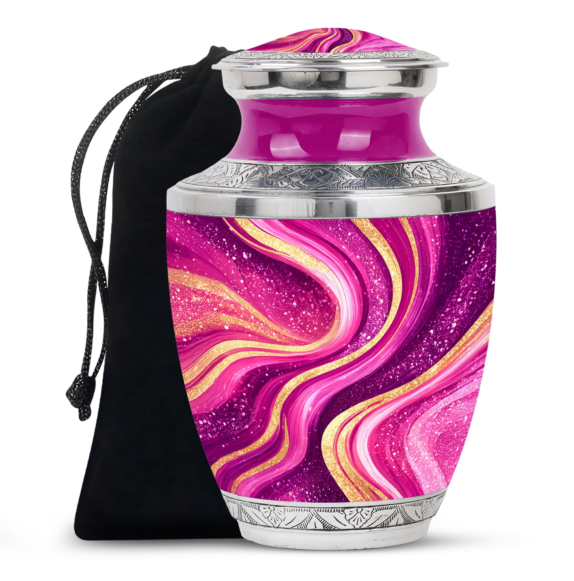 Pink Theme Memorial Urn - Large Cremation Urn For Female Ashes
