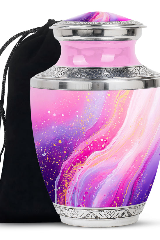 Pink Decorative Cremation Urn - Modern Funeral Urn For Loved Ones