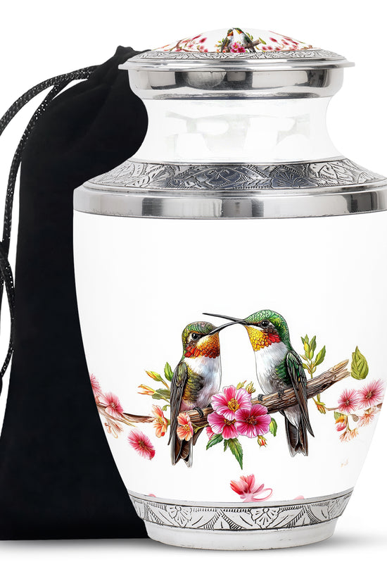 Love Birds Cremation Urn - Hummingbird Memorial Urn For Couple
