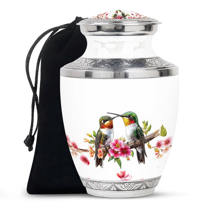 Love Birds Cremation Urn - Hummingbird Memorial Urn For Couple