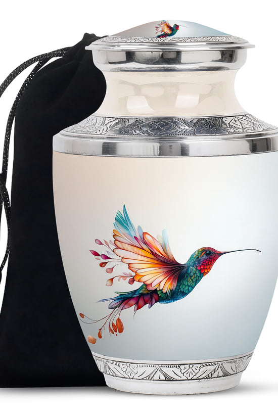Colorful Hummingbird Cremation Urn -Artistic Memorial Urn For Loved Ones
