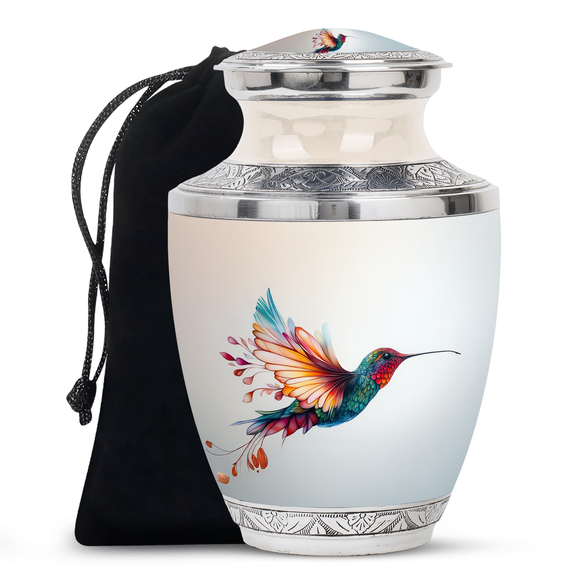 Colorful Hummingbird Cremation Urn -Artistic Memorial Urn For Loved Ones