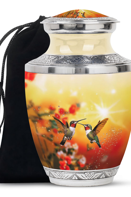 Nature Hummingbird Funeral Urn - Aluminium Memorial Urn For Loved Ones
