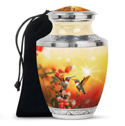 Nature Hummingbird Funeral Urn - Aluminium Memorial Urn For Loved Ones