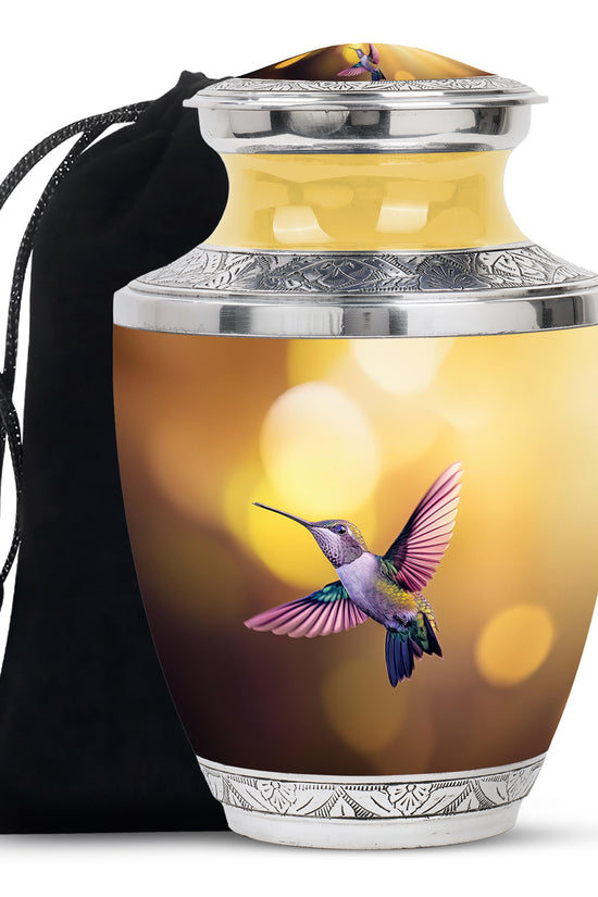 Hummingbird Memorial Urn - Gloden Cremation Urn For Male & Female