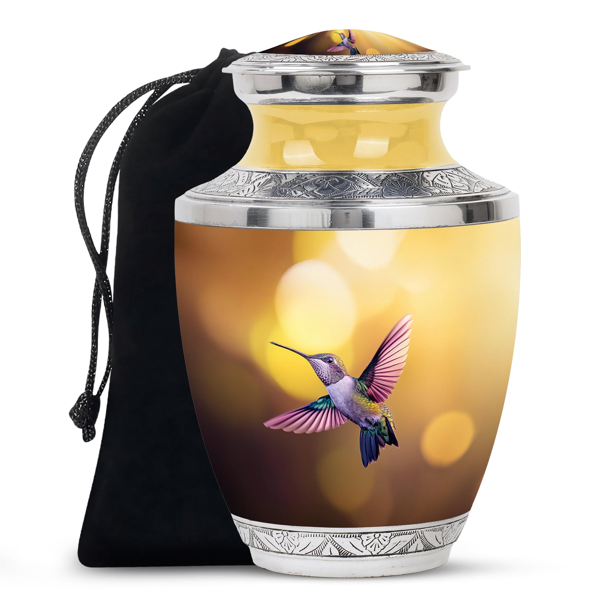 Hummingbird Memorial Urn - Gloden Cremation Urn For Male & Female