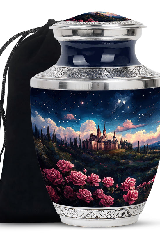 Rose Garden Memorial Urn – Artistic Castle Urn for Adult Male & Female Ashes