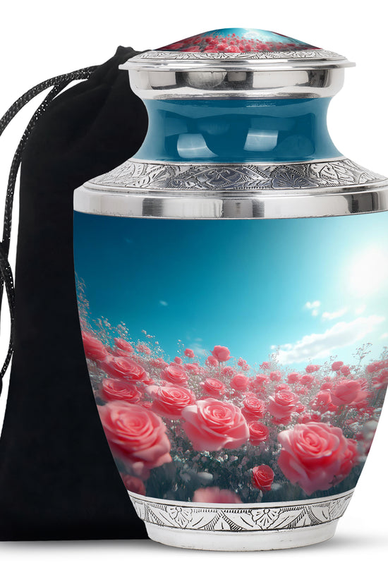 Blush Pink Roses Cremation Urn - Memorial Urn For Loved Ones