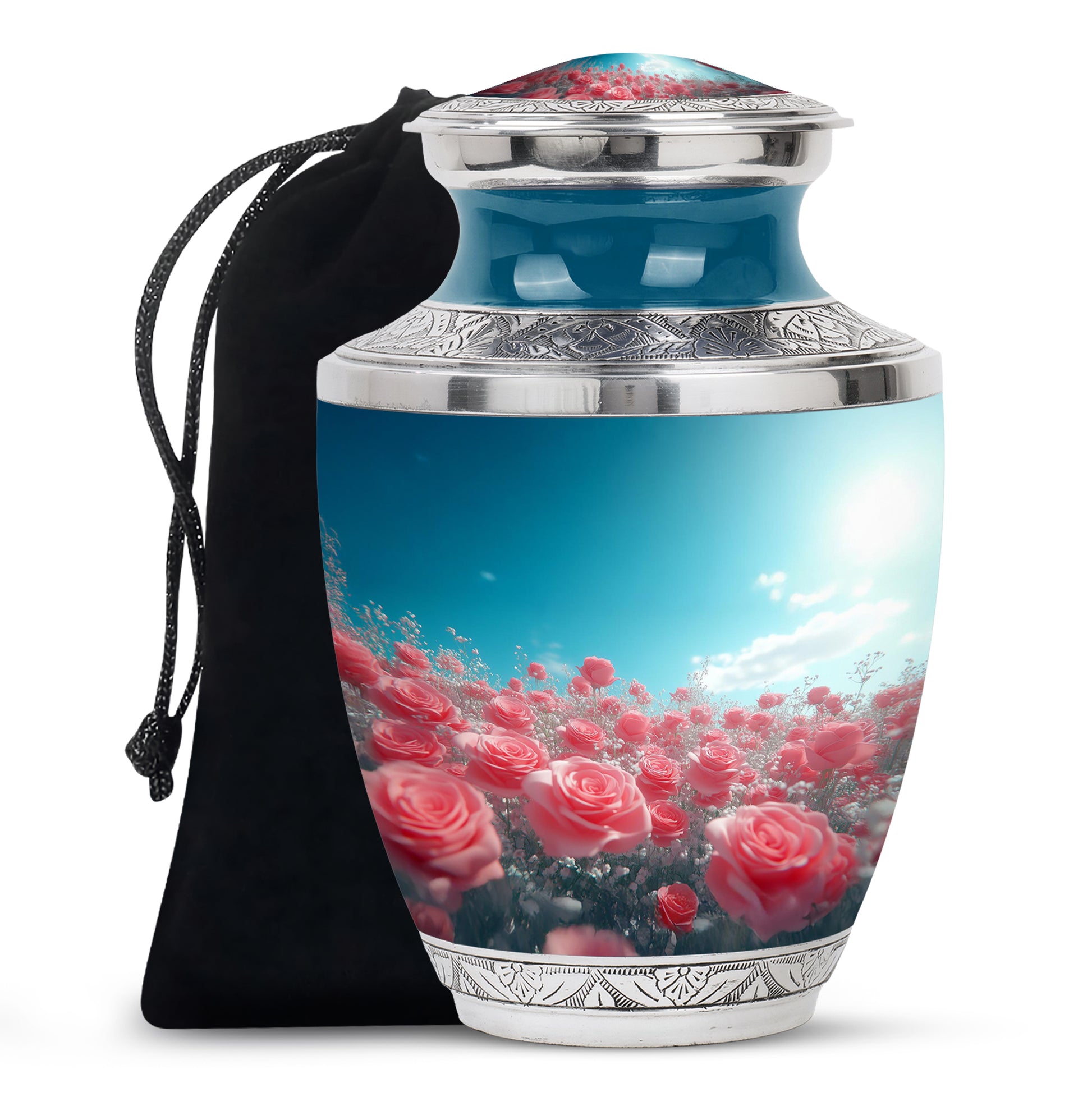 Blush Pink Roses Cremation Urn - Memorial Urn For Loved Ones
