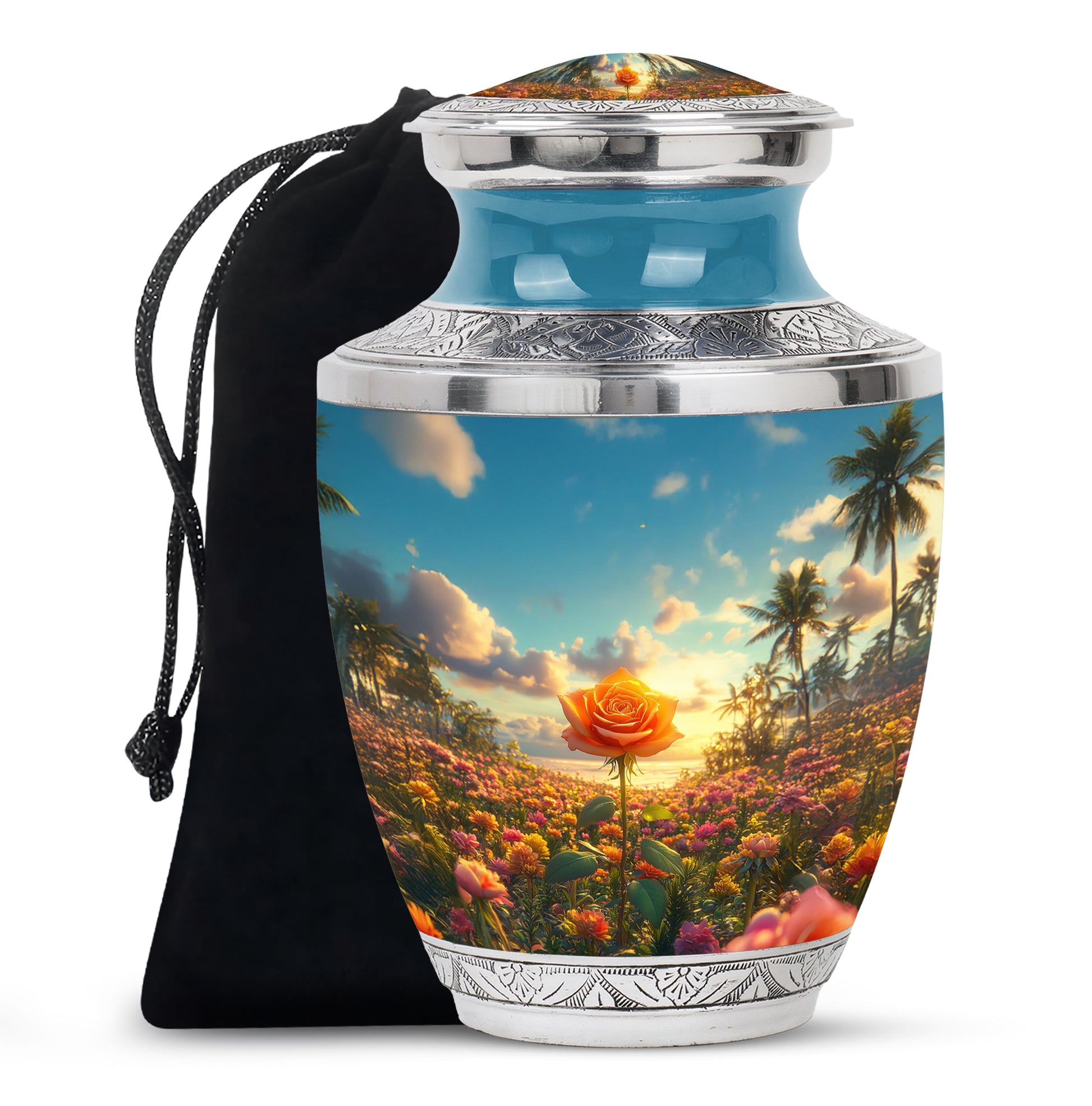 Flower Valley Memorial Urn - Beautiful Cremation Urn For Human Ashes