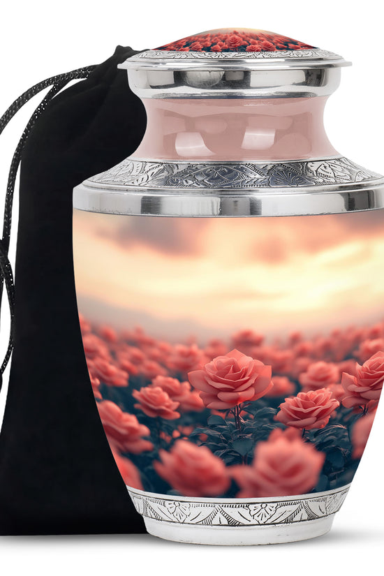 Rose Garden Funeral Urn - Beautiful Sunset Memorial Urn Adult Ashes