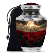 Beautiful Sunlight Memorial Urn - Rose Field Funeral Urn For Women