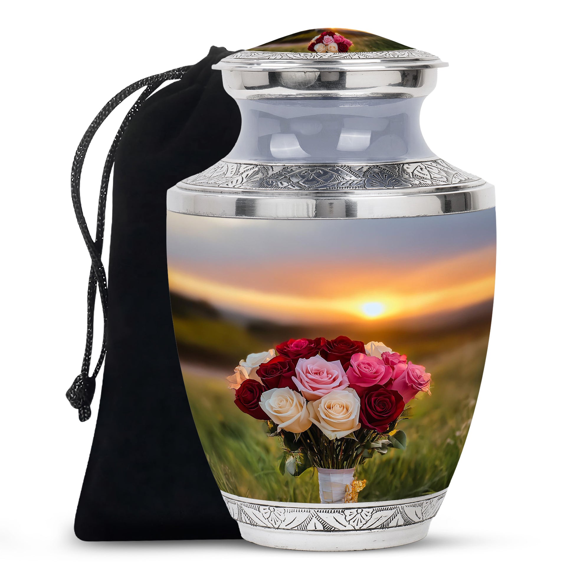 Rose Bouquet Creamtion Urn – Sunset Memorial Urn For Adults