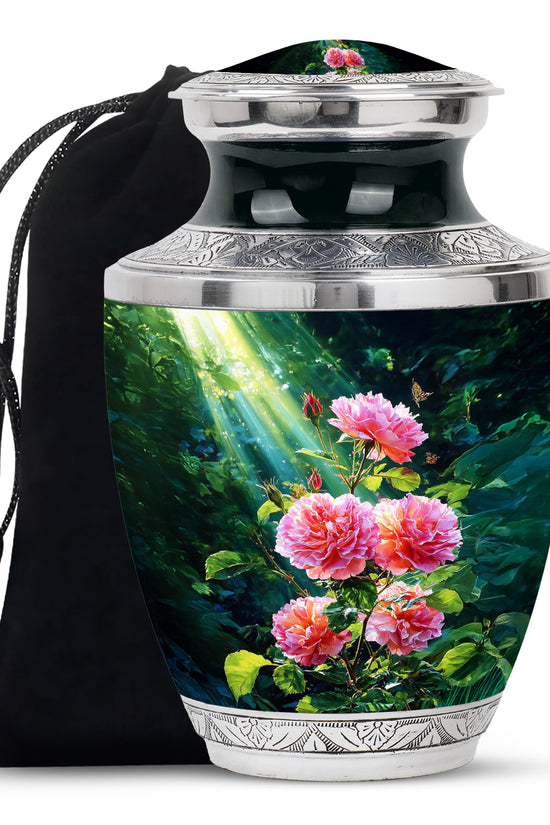 Pink Memorial Urn For Ashes - Green Funeral Urn For Loved Ones