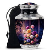 Artistic Flower Memorial Urn - Beautiful Purple Funeral Urn For Female