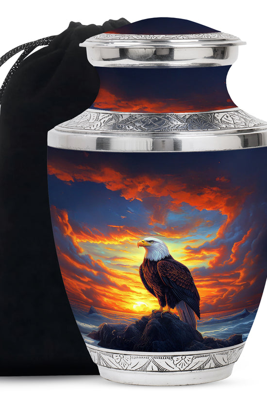 Bald Eagle Cremation Urn For Men - Bird Funeral Urn For Ashes