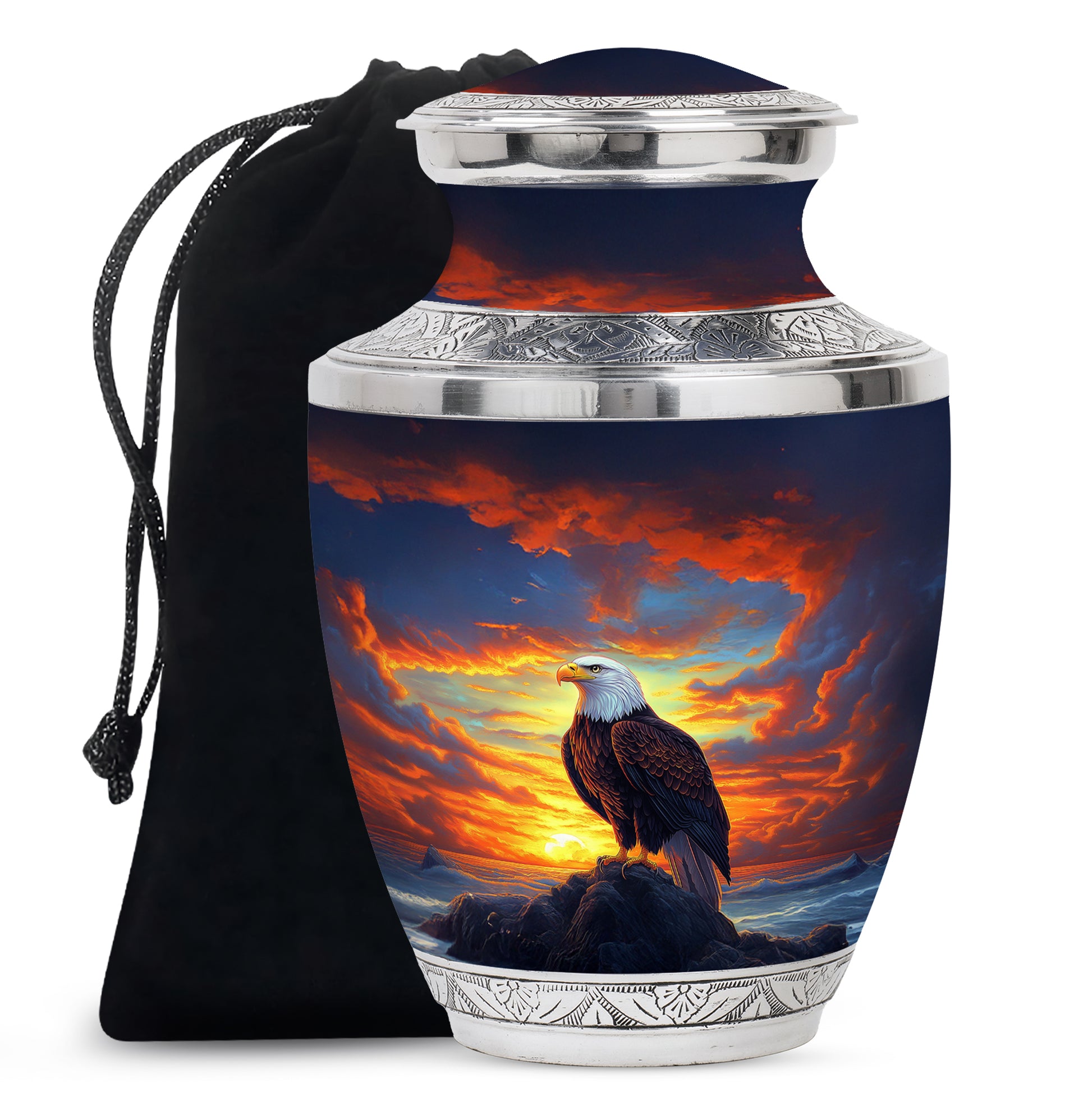 Bald Eagle Cremation Urn For Men - Bird Funeral Urn For Ashes