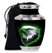 Neon Green Artistic Eagle Urn For Funeral - Large Urn For Adult Male