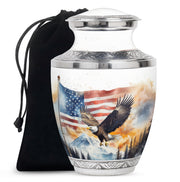 Patriotic Eagle Urn For Men - Military Tribute Cremation Urn For Ashes