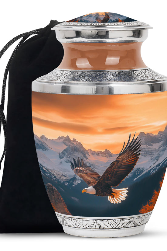Flying Eagle Cremation Urn - Mountain Memorial Urn For Male & Female