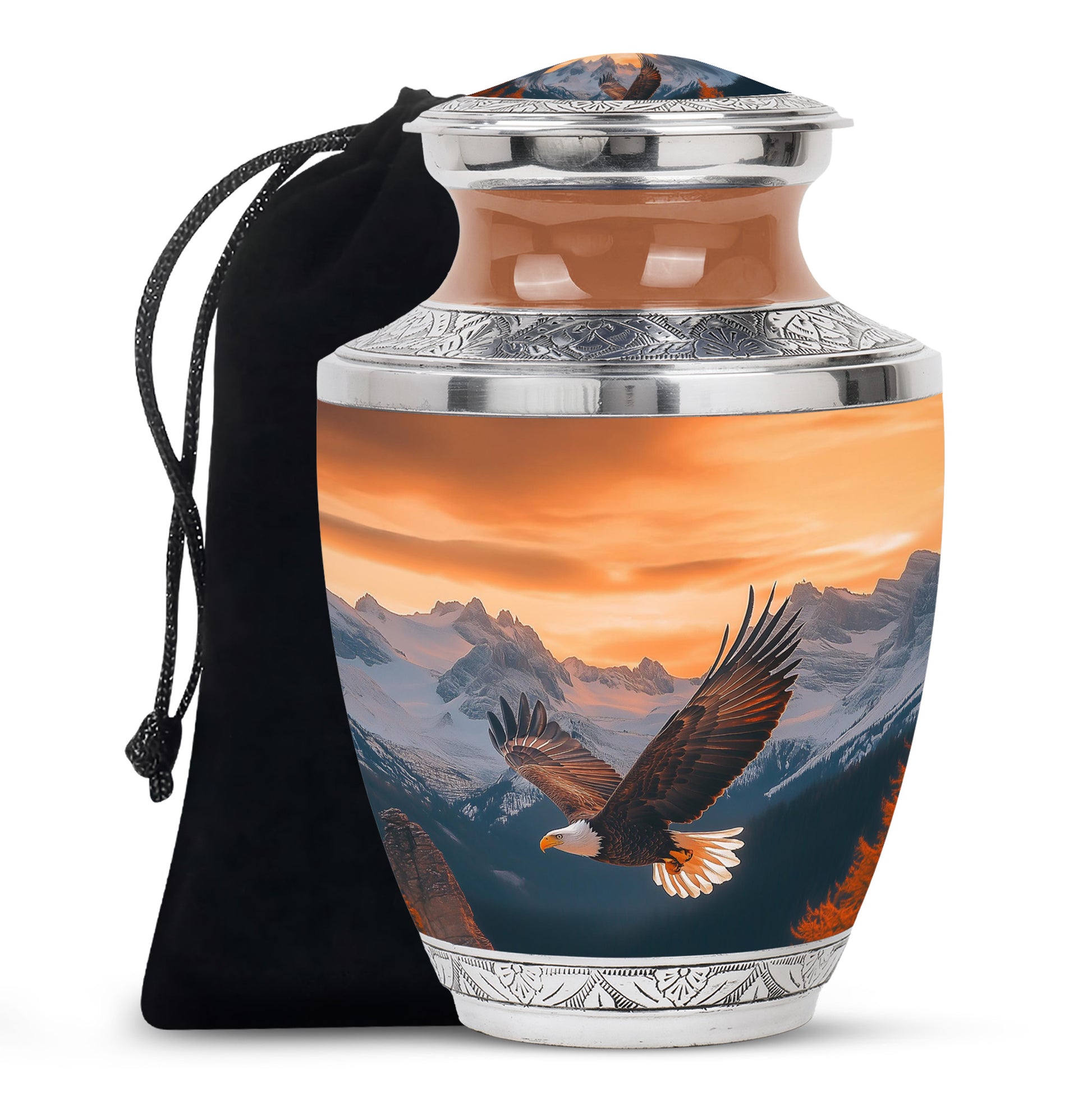 Flying Eagle Cremation Urn - Mountain Memorial Urn For Male & Female