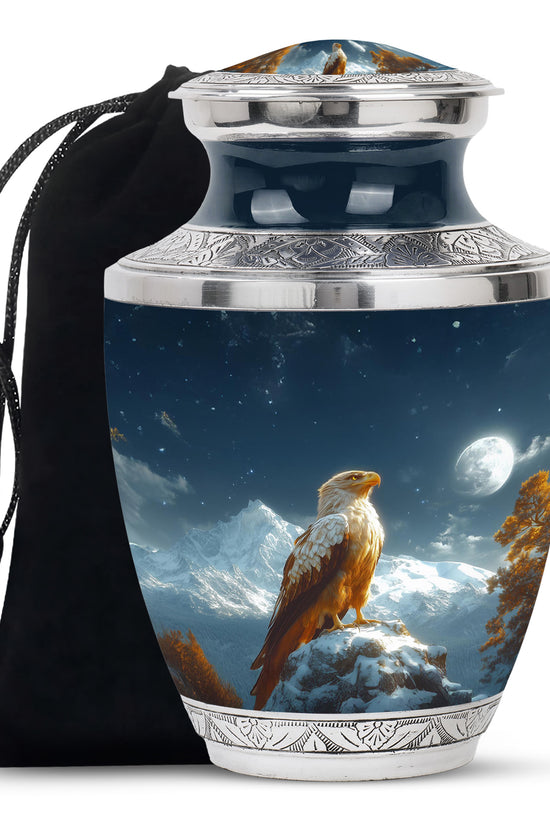 Bald Eagle Memorial Urn for Ashes - Beautiful Mountain Funeral Urn For Adult Ashes