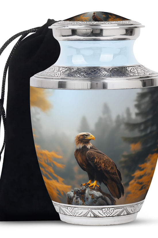 Forest Eagle Memorial Urn - Peaceful Funeral Urn For Adult Ashes