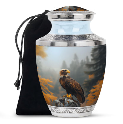 Forest Eagle Memorial Urn - Peaceful Funeral Urn For Adult Ashes
