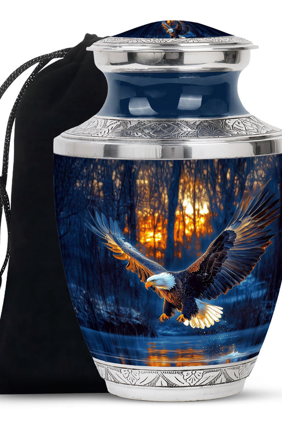 Flying Eagle Funeral Urn - Forest Cremation Urn For Human Ashes
