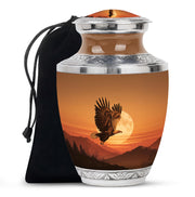Golden Eagle Sunset Funeral Urn - Beautiful Memorial Urn For Female Ashes