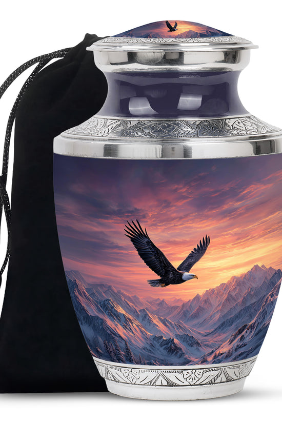 Beautiful Mountain Theme Funeral Urn - Eagle Theme Memorial Urn For Ashes