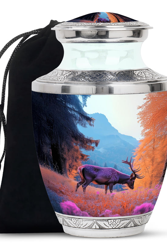 Deer Cremation Urn - Mountain Forest Memorial Urn For Loved Ones
