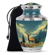 Whitetail Moose Cremation Memorial Urn - Nature Landscape Funeral Urn For Human Ashes