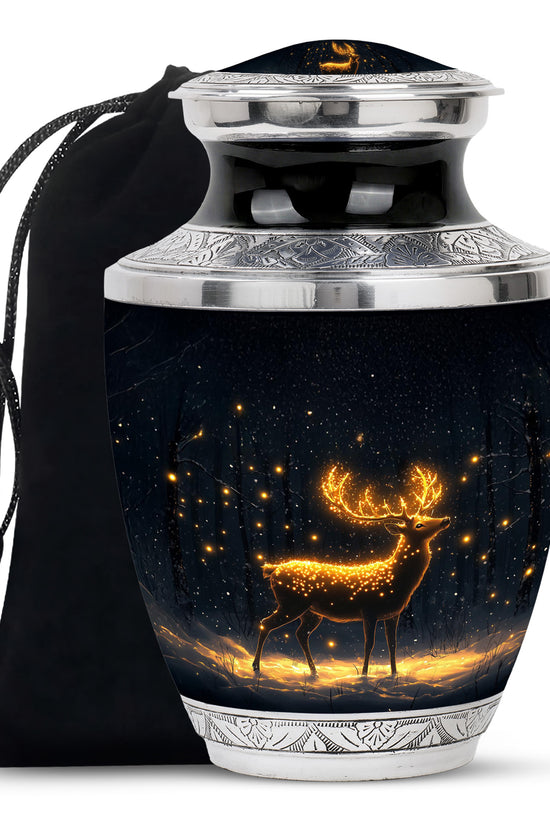 Glowing Deer Cremation Urn - Night Forest Cremation Urn For Dad & Mom