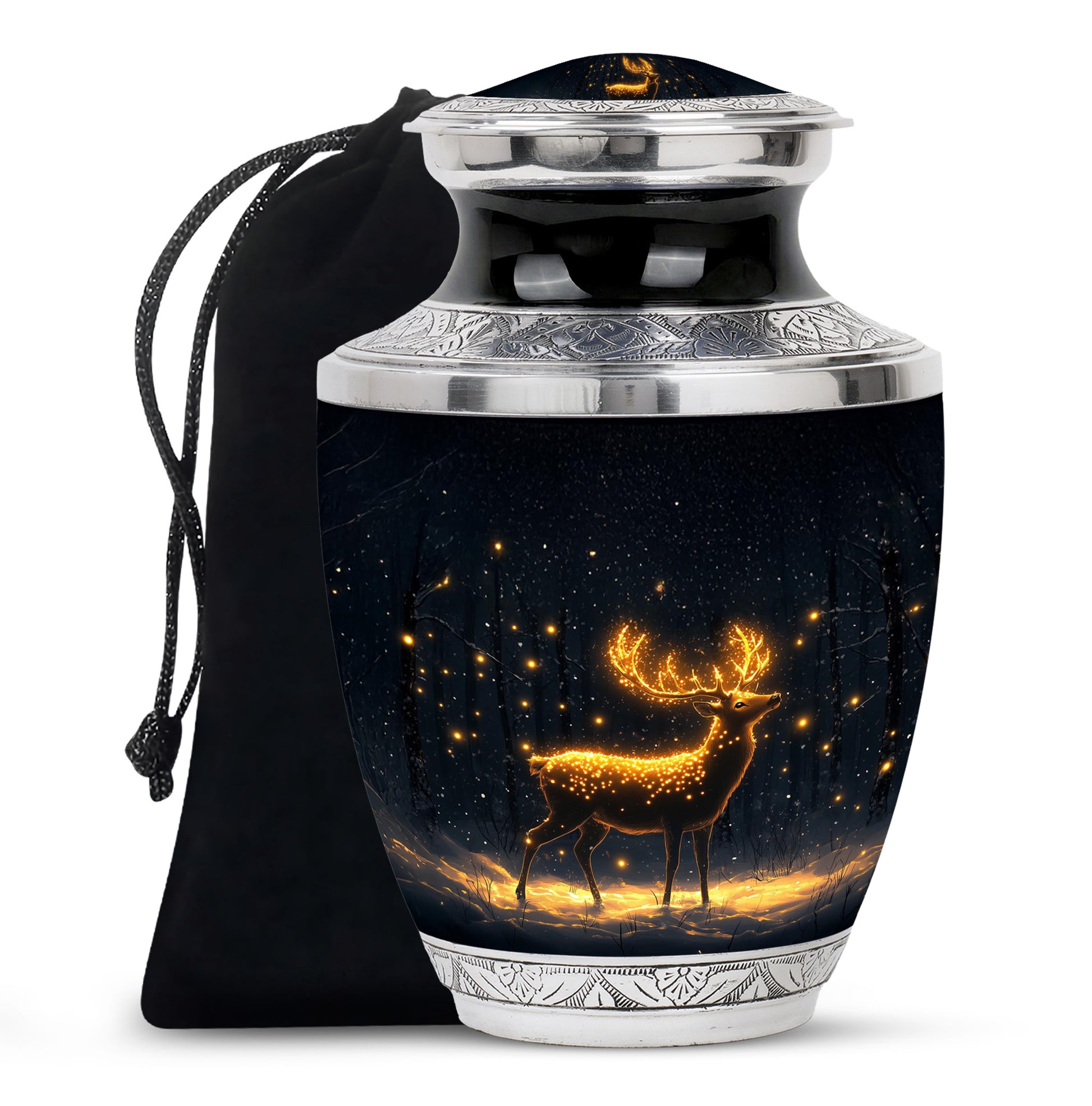 Glowing Deer Cremation Urn - Night Forest Cremation Urn For Dad & Mom