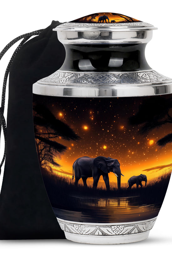 Elephant Family Tribute Urn - Family Bond Cremation Urn For Loved One